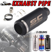 Pinph Motorcycle Exhaust Pipe with Silencer, 51mm Stainless Steel