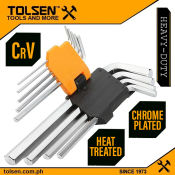 Tolsen 9PCS Long Arm Hex Key Set Allen Wrench  20048