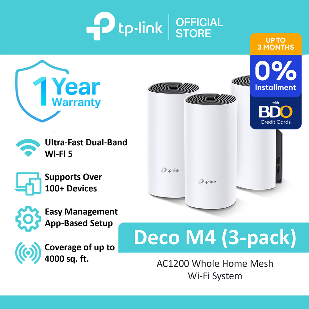 TP-Link Official Store / Deco M4 AC1200 / Up to 1167 Mbps Whole Home Mesh Smart Access Point WiFi 5 Router