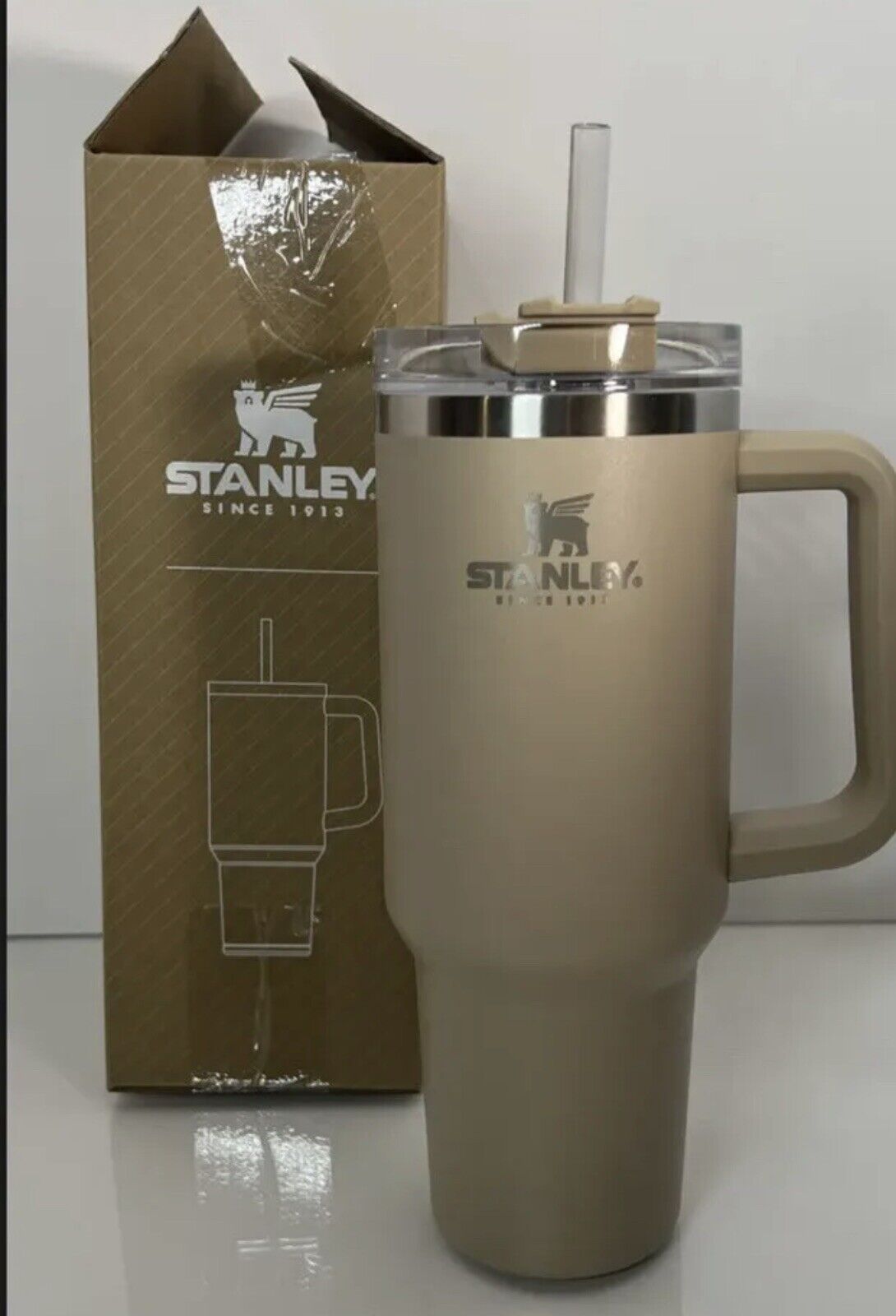 Stanley Adventure 40oz Stainless Steel Quencher Tumbler Silt Tan IN HAND  for sale online