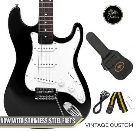 Clifton Stratocaster Pioneer - Electric Guitar with FREE Accessories