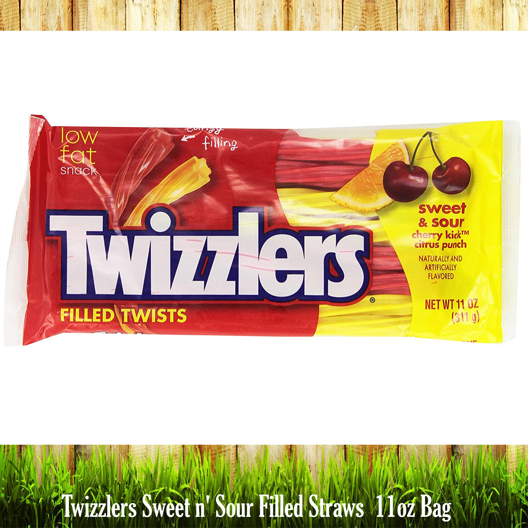 Twizzlers Sweet & Sour Filled Twists Cherry Kick and Citrus Punch - 11oz