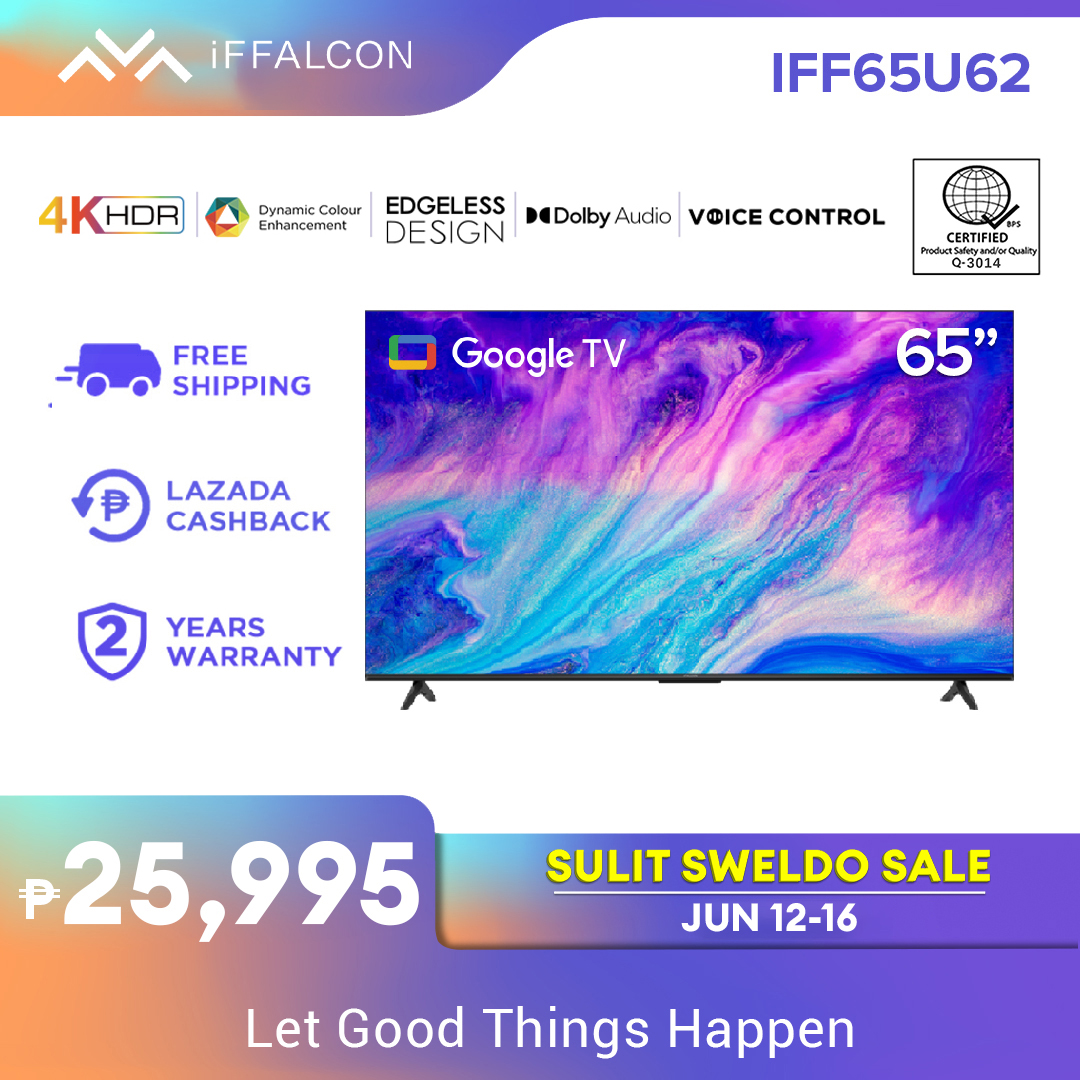 iFFALCON 65 Inch 4K HDR Google TV - 65U62 (HDR, Micro Dimming, Voice Control, Google Apps, Netflix, YouTube, Google Assistant , Bluetooth, Wi-Fi/LAN, Dolby Audio)