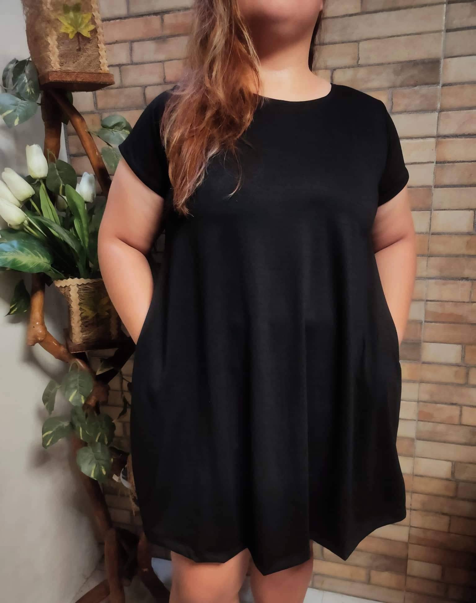PLUS SIZE A LINE PLAIN DRESS FIT UP TO 3XL