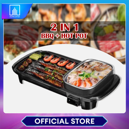 Korean Style Electric BBQ Grill with Hotpot - Home Zania