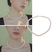 Lacina Fashion White Pearl Necklace for Women