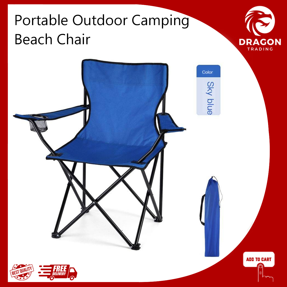 NEXA Camping Chair Foldable Portable Outdoor Folding Chair For Hiking Beach  Chair With Storage Bag