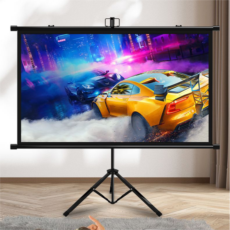 Fiberglass Tripod Projector Screen Portable Fiberglass Projector Screen 60 inch 100 inch 84 inch 72 inch 16:9 HD Projector Screen with Tripod Foldable HD Projection Screen