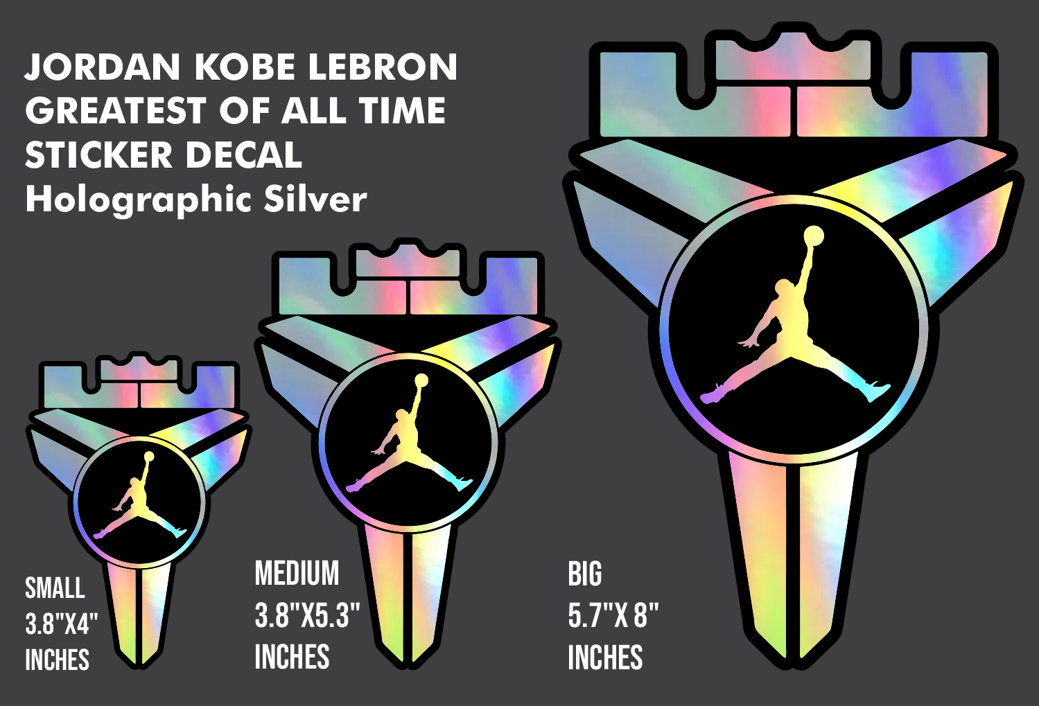 JORDAN KOBE LEBRON GREATEST OF ALL TIME STICKER DECAL WATERPROOF