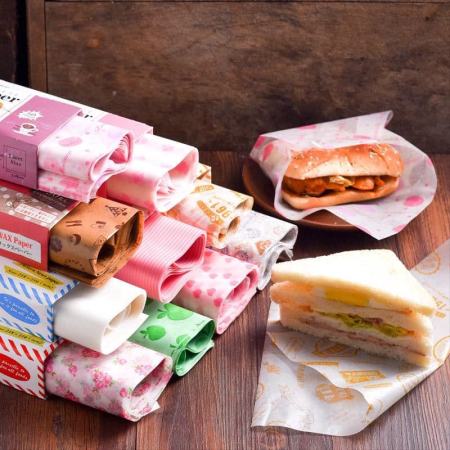 50Pcs Wax Paper Food Bread Sandwich Wrappers （not include box）