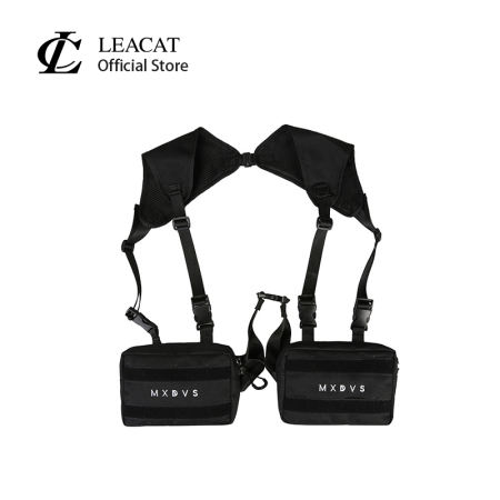 Leacat Unisex Chest Rig Bag Tactical Streetwear Chest Bag Functional Tooling Hip Hop Vest Bags Two Pockets Woman Fanny Pack Kanye West