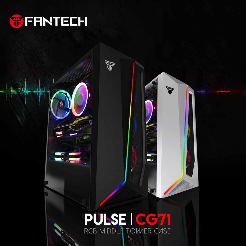 Fantech CG71 PULSE RGB Gaming Desktop Case | Black | White 5 Fantech CG71 PULSE RGB Gaming Desktop Case | Black | White