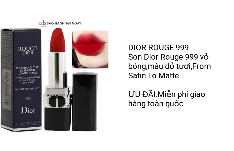 Son Dior Rouge Matte 999 Tông Đỏ Huyền Thoại Của Dior  Authentic Store
