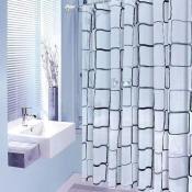 Waterproof Shower Curtain 180x180cm with Hooks - Brand Name