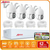ANRAN 5MP PTZ POE CCTV Kit with Color Night Vision
