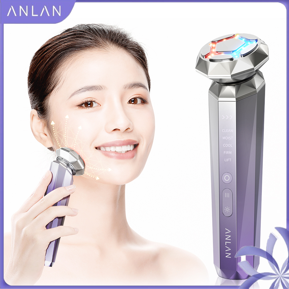 ANLAN Multifunctional Skin Care Beauty Device Multi-polar RF EMS Face Massager Hot Cold Compress LED Light Therapy Face Lifting Diamond Series