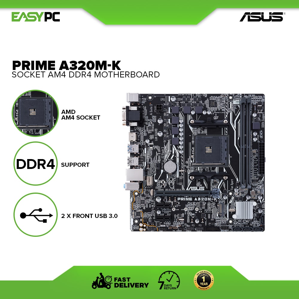Asus AM4 Prime A320MK MATX Motherboard Black Techinn atelieryuwa