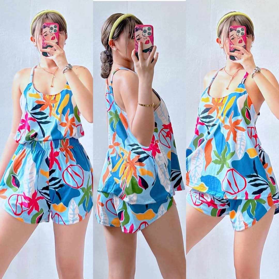 PLUS SIZE TERNO SHORT CROSS BACK TOP UP TO 3XL