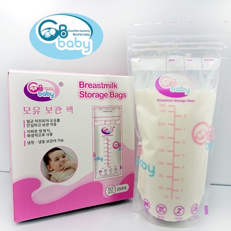 Hộp 50 Túi Trữ Sữa Gb Baby 250ml Hàn Quốc - KAWAII BABY