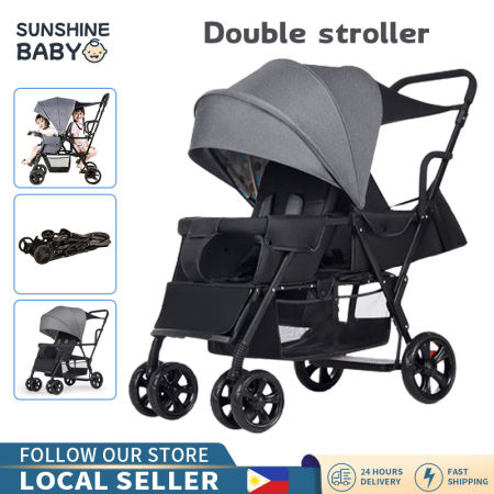 Foldable Twin Stroller - Comfortable Seating, Travel System (Brand: N/A)