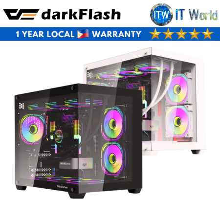 Itw | Darkflash C285MP Exquisite mATX Tempered Glass Panoramic Side Transparent PC Case