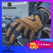 ROCKBROS Full Finger Cycling Gloves with Screen Touch, Shockproof