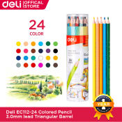 Deli 12/24 Color Pencil Set for Kids, Woodless Lead