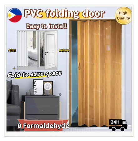 6mm PVC Accordion Sliding Door - Easy Install, Ideal for Kitchen/Bathroom