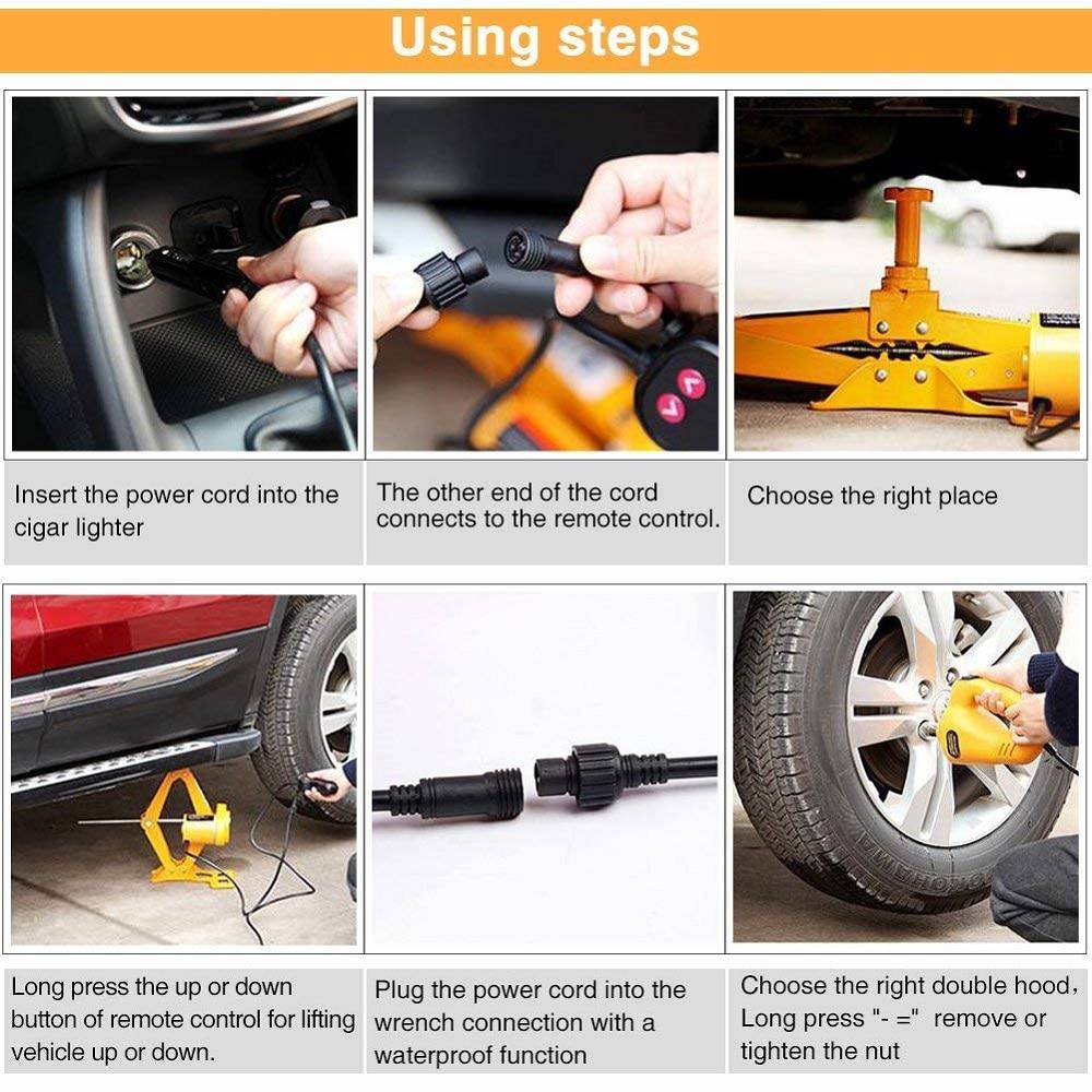 Jack Electric 12/ V SCISSOR JACK 3T Lifts Car Charger Universal for SUV Car Car Wheel Nut Wrench