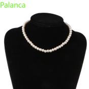 White Glass Pearl Necklace - Elegant Women's Jewelry (Brand: COD)