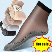Ultra-thin Breathable Velvet Silk Non-Slip Socks (with brand name)