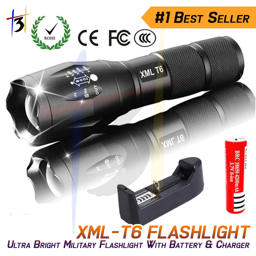 apac rechargeable flashlight Buy Geepas GFL4641 Rechargeable LED Flashlight  Portable Aluminum LED Torch  with Lithium Battery, Water Resistant Design & Bright Emergency Lighting  for Outdoor & Everyday Use: Indoor Lighting Deals
