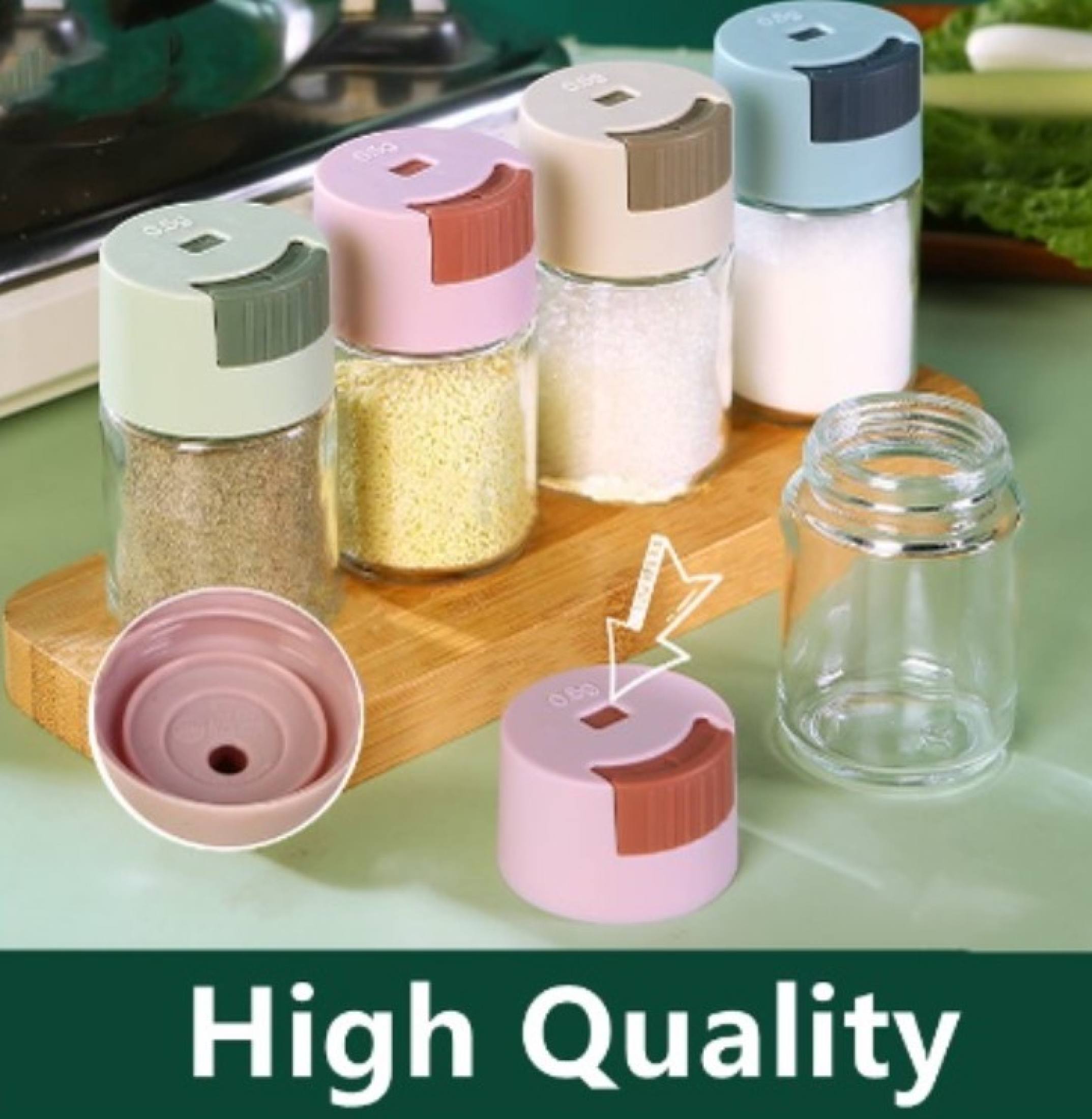 Light Flavor Quantitative Spice Jar Press-type Salt Shaker Kitchen  Moisture-proof Salt Box Control Salt Metering Seasoning Jar