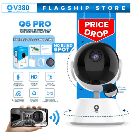 V380 Q6 PRO Wifi CCTV Camera - 1080P Night Vision