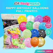 854Partymania Happy Birthday Latex Balloon, 12-Inch Round