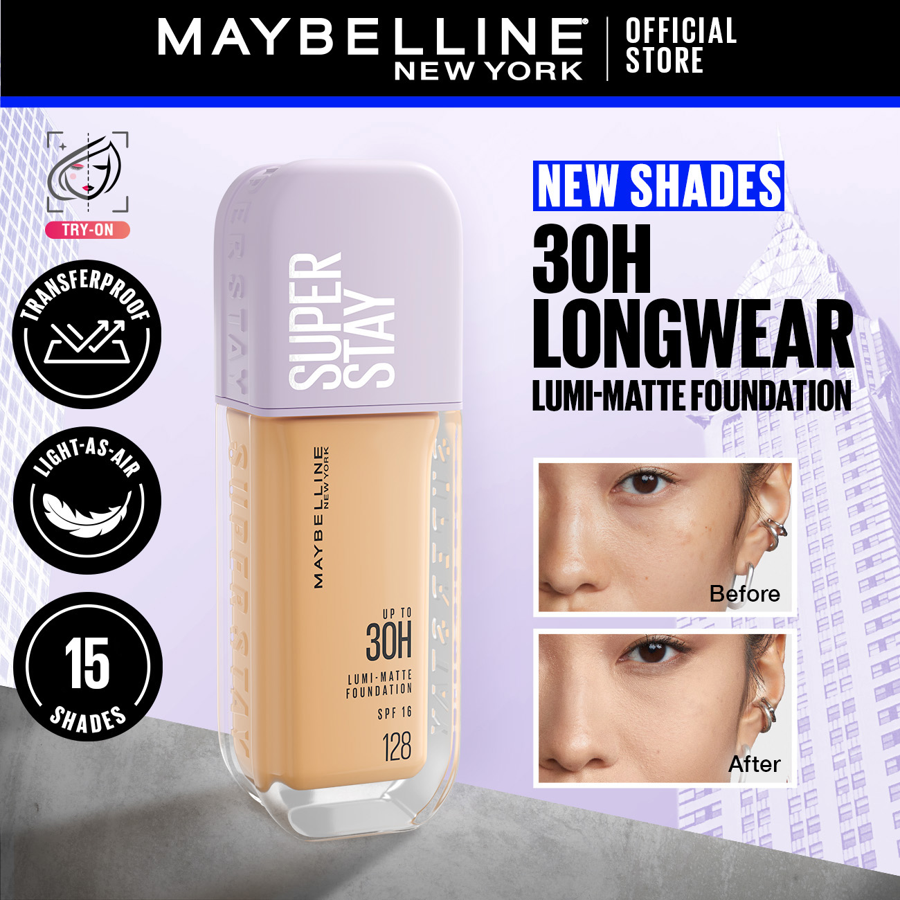 Discount on Maybelline  shoes - SKU: Maybelline SuperStay Lumi Matte Foundation 30H Long-Lasting, Lightweight, SPF 16/PA+++