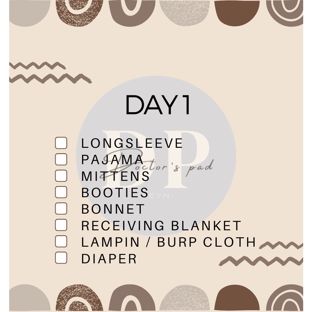 Hospital Bag with Sample Birth certificate (blank) and form