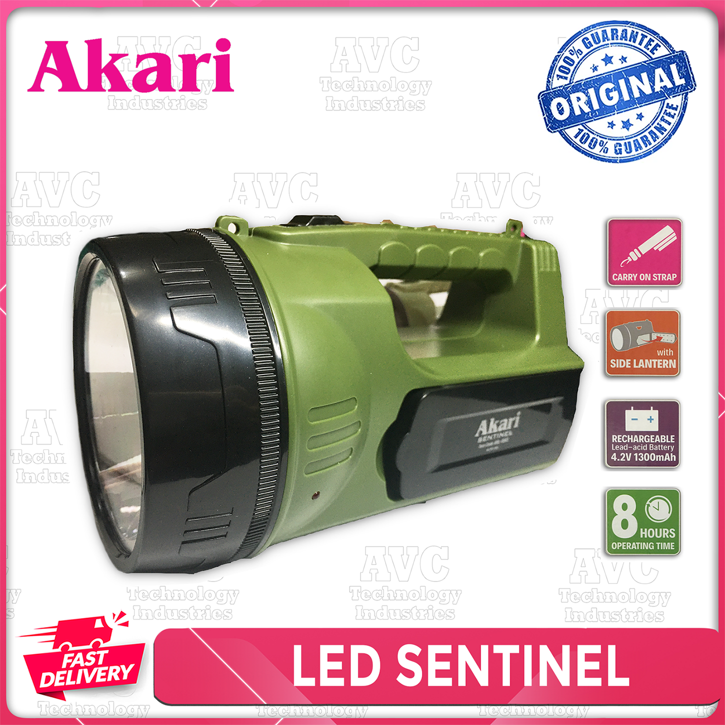 akari rechargeable flashlight 2W (ARFL-831) AKARI SENTINEL LED Searchlight +