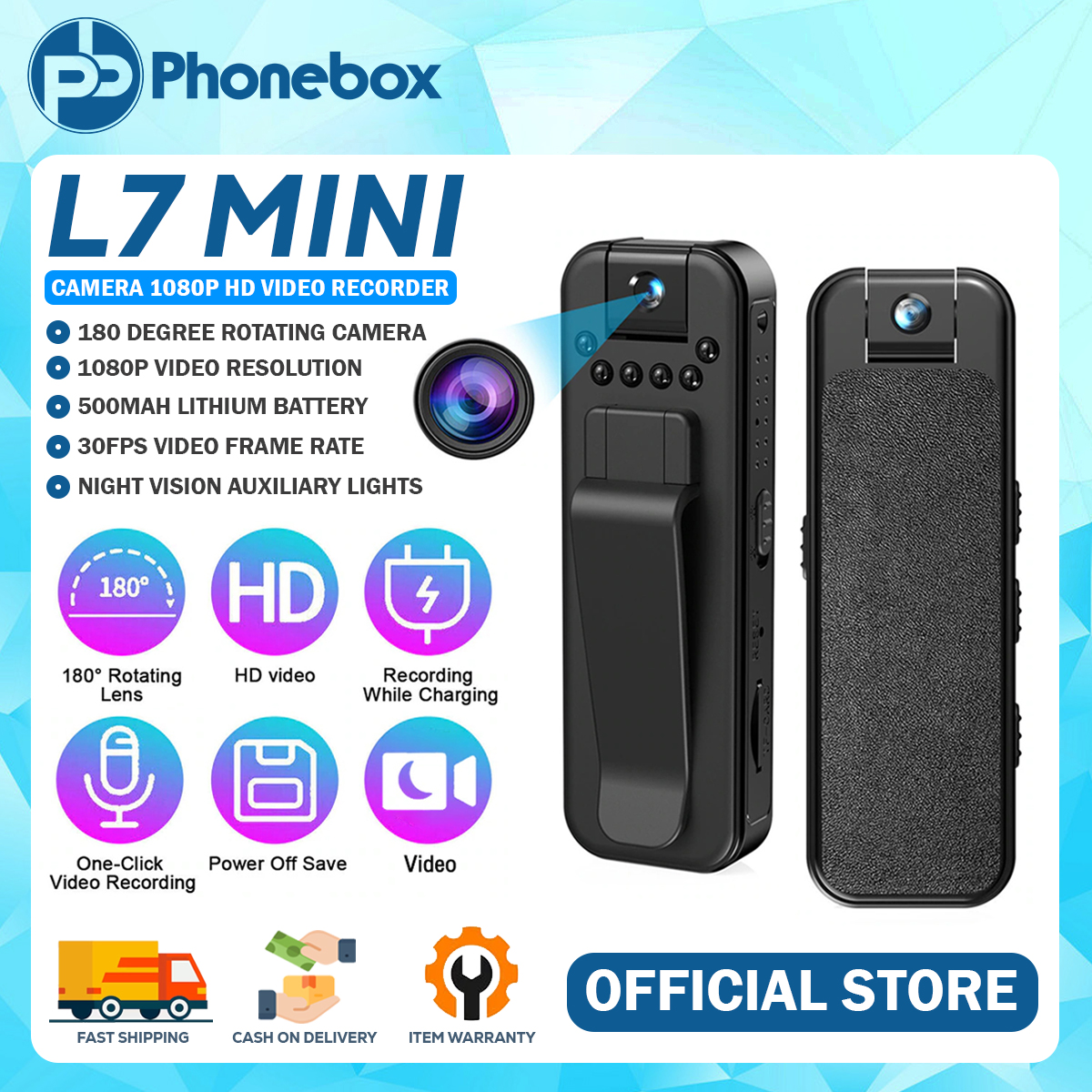 PHONEBOX L7 Mini camera 1080...