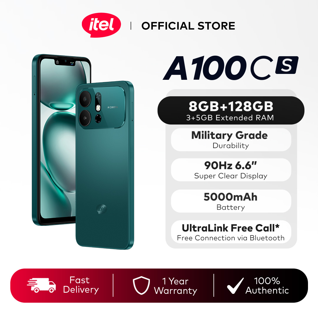 itel A100Cs (3+5GB Extended RAM) + 128GB ROM / 90Hz 6.6" Display / Military Grade Durability / 5000mAh / UltraLink BT Free Call