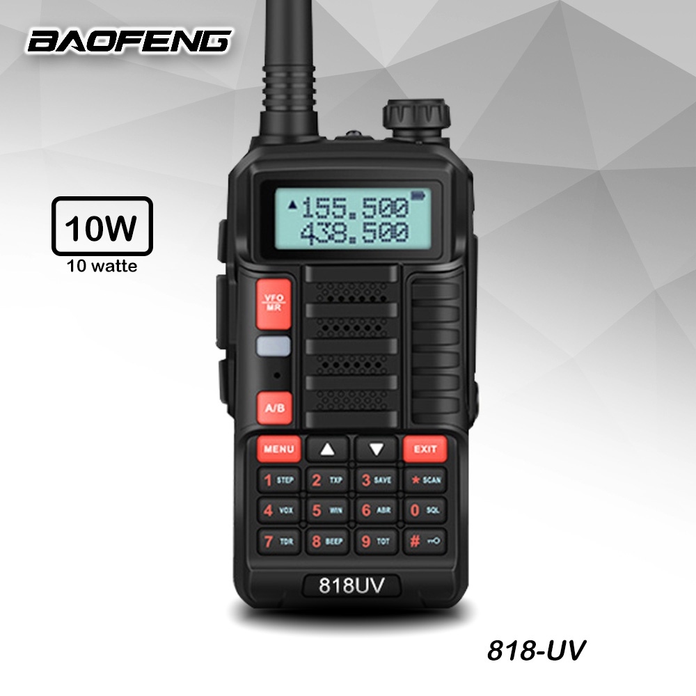 Baofeng 818-UV UHF VHF 10W Walkie Talkie Two Way Radio(Black)
