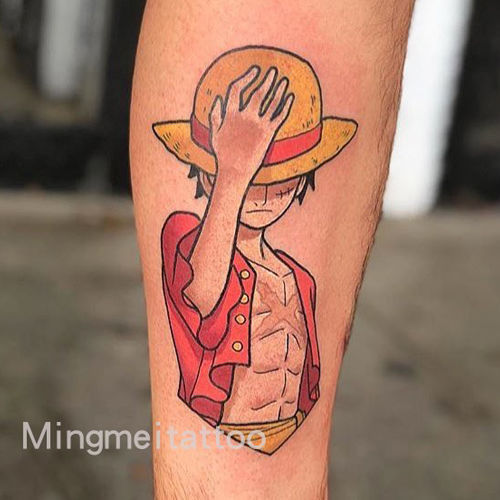 I do anime tattoos! Here's one I did the other day of the man himself, Luffy!  Hope you guys enjoy! : r/OnePiece