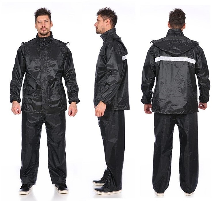 Motorcycle Black Adults Raincoat 