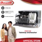 Dowell Tabletop Dishwasher with 6 Plates and 5 Programs