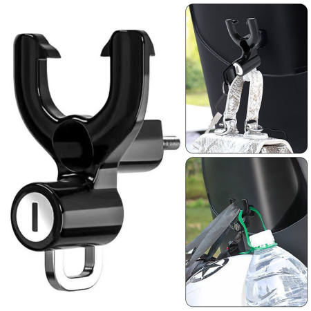 Metal Motorcycle Helmet Lock with Handlebar Attachment and Two Keys