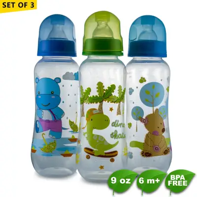 Coral Babies 9oz Clear Feeding Bottles Set of 3 - BPA FREE (2)