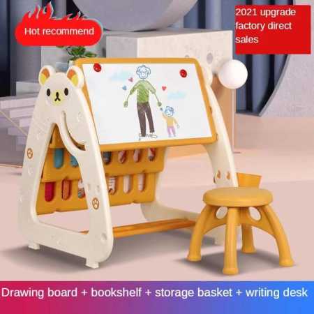 Children Plastic Multifunctional magnetic Drawing Bookshelf and Drawing Sketch Board