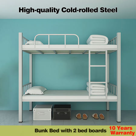 Iron Bunk Bed with Ladder for Kids and Students