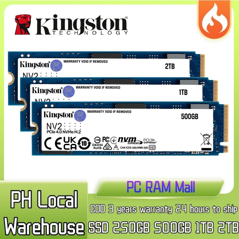 Kingston NV2 PCIe 4.0 Nvme M.2 250GB, 500GB, 1TB, 2TB SSD M2 Storage