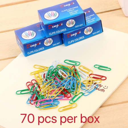 70 pcs colored paper clip storage needle box